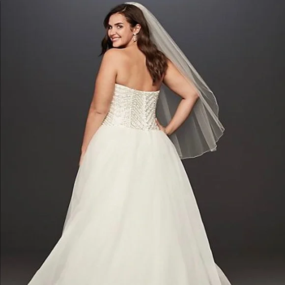 Jewel Tulle Plus Size Wedding Dress 22W David’s bridal